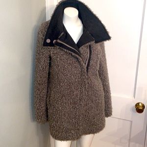 Clements Ribeiro Gray Sherpa Teddy Wool Winter